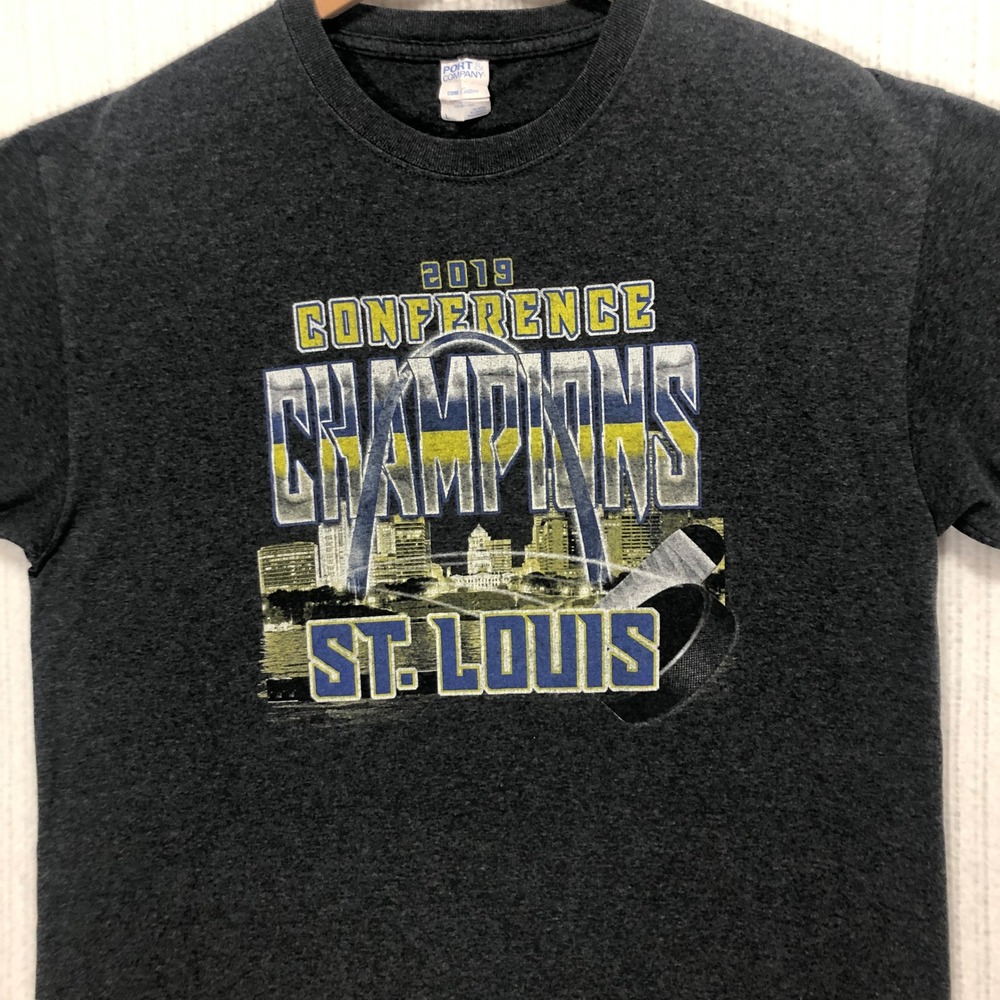 St. Louis Blues 2019 Champions Hockey Port & Company T-Shirt Men's Size Large‎